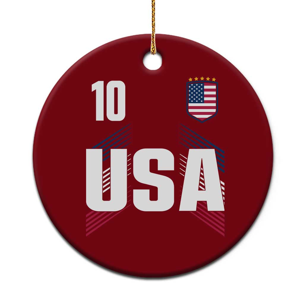 USA Soccer Sports Graphic Number 10 Jersey Style Ceramic Ornament Proud Fans Game Day Pride TS02 1pc Red Print Your Wear