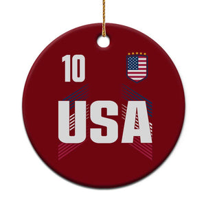 USA Soccer Sports Graphic Number 10 Jersey Style Ceramic Ornament Proud Fans Game Day Pride TS02 1pc Red Print Your Wear