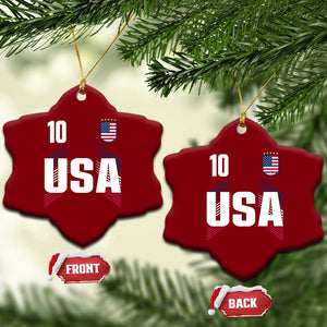 USA Soccer Sports Graphic Number 10 Jersey Style Ceramic Ornament Proud Fans Game Day Pride TS02 Print Your Wear
