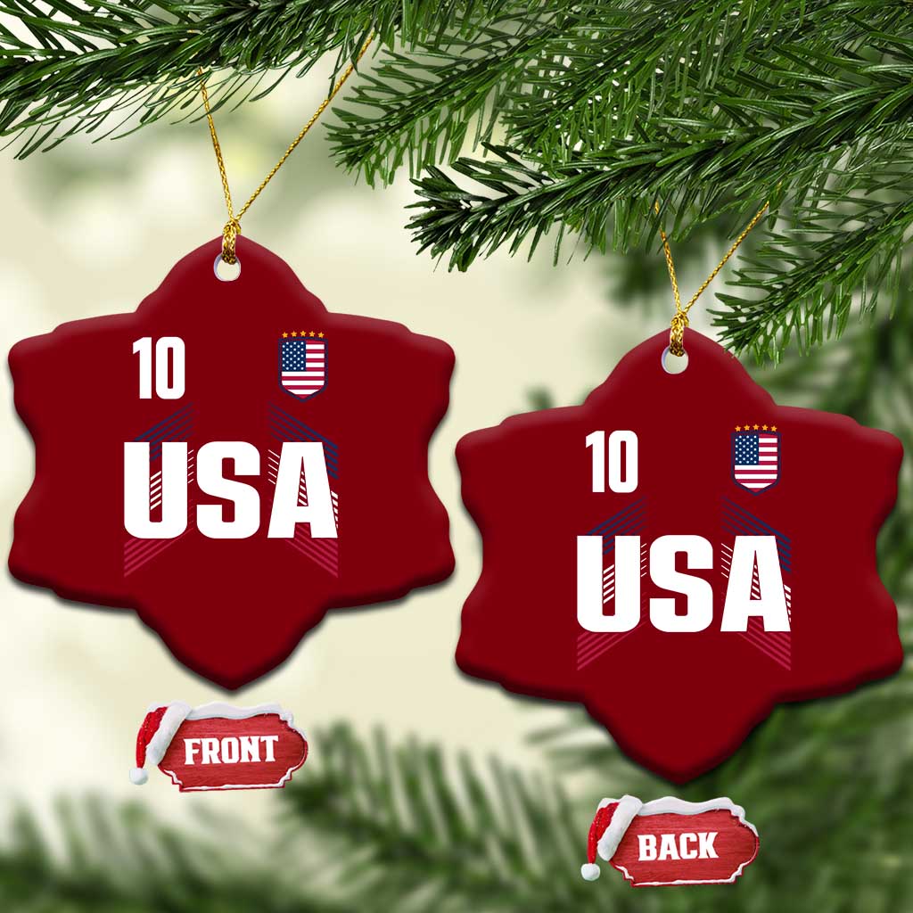 USA Soccer Sports Graphic Number 10 Jersey Style Ceramic Ornament Proud Fans Game Day Pride TS02 Print Your Wear