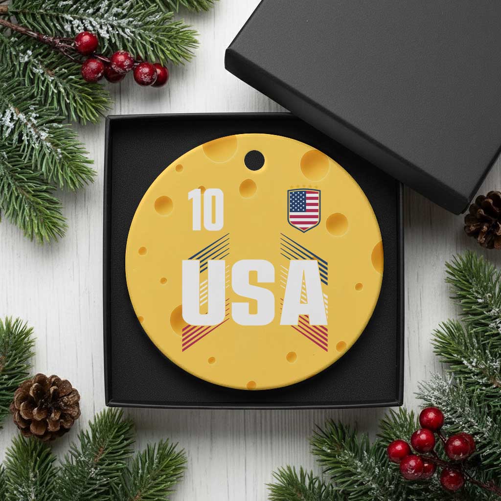 USA Soccer Sports Graphic Number 10 Jersey Style Ceramic Ornament Proud Fans Game Day Pride TS02 1pc Yellow Cheese Print Your Wear