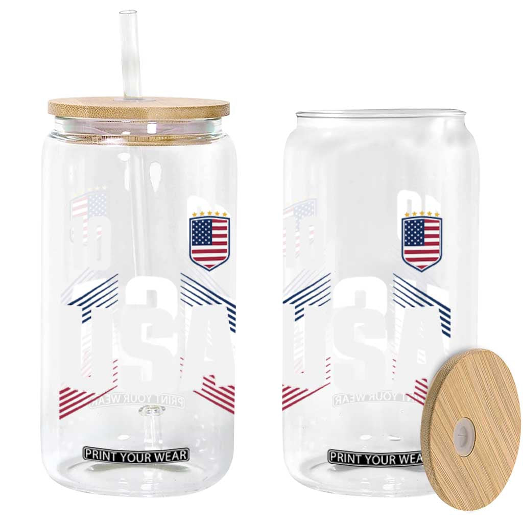 USA Soccer Sports Graphic Number 10 Jersey Style Glass Can Proud Fans Game Day Pride TS02 Print Your Wear