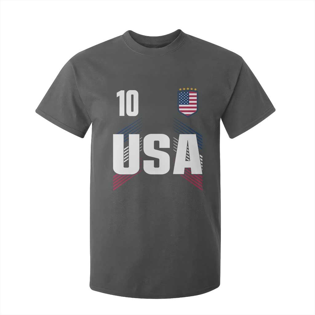 USA Soccer Sports Graphic Number 10 Jersey Style T Shirt For Kid Proud Fans Game Day Pride TS02 Dark Heather Print Your Wear