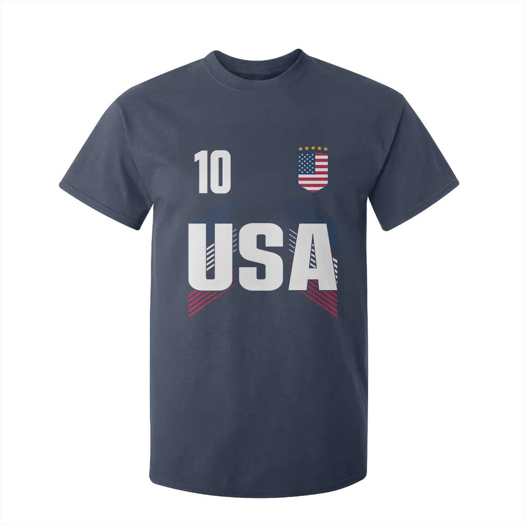 USA Soccer Sports Graphic Number 10 Jersey Style T Shirt For Kid Proud Fans Game Day Pride TS02 Navy Print Your Wear