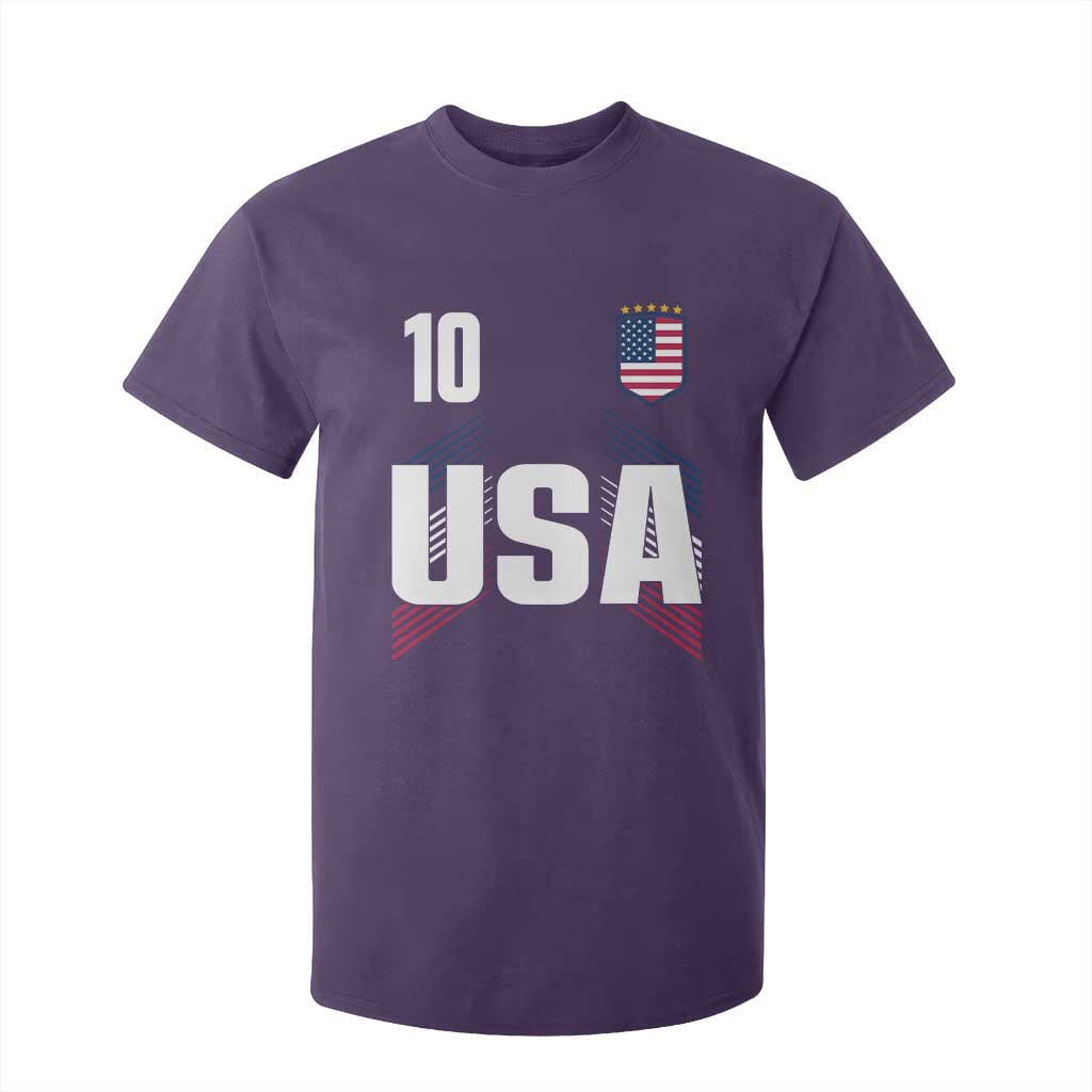 USA Soccer Sports Graphic Number 10 Jersey Style T Shirt For Kid Proud Fans Game Day Pride TS02 Purple Print Your Wear