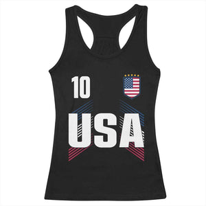 USA Soccer Sports Graphic Number 10 Jersey Style Racerback Tank Top Proud Fans Game Day Pride TS02 Black Print Your Wear