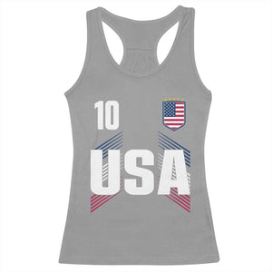 USA Soccer Sports Graphic Number 10 Jersey Style Racerback Tank Top Proud Fans Game Day Pride TS02 Sport Gray Print Your Wear