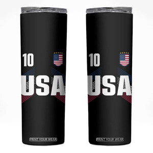 USA Soccer Sports Graphic Number 10 Jersey Style Skinny Tumbler Proud Fans Game Day Pride TS02 Black Print Your Wear