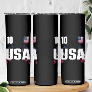 USA Soccer Sports Graphic Number 10 Jersey Style Skinny Tumbler Proud Fans Game Day Pride TS02 Print Your Wear