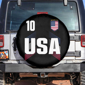 USA Soccer Sports Graphic Number 10 Jersey Style Spare Tire Cover Proud Fans Game Day Pride TS02 No hole Black Print Your Wear