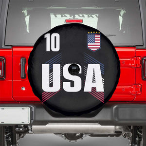 USA Soccer Sports Graphic Number 10 Jersey Style Spare Tire Cover Proud Fans Game Day Pride TS02 Black Print Your Wear