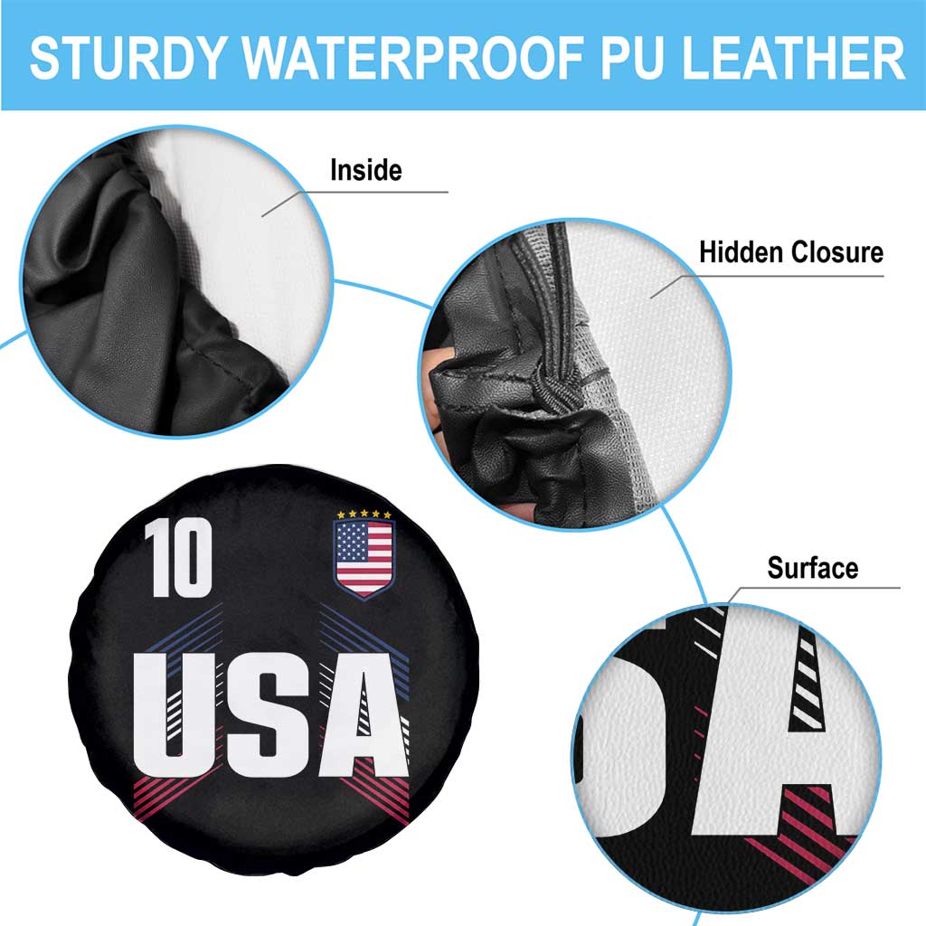 USA Soccer Sports Graphic Number 10 Jersey Style Spare Tire Cover Proud Fans Game Day Pride TS02 Print Your Wear