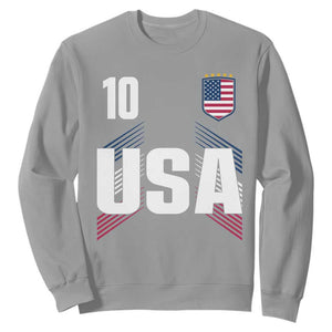 USA Soccer Sports Graphic Number 10 Jersey Style Sweatshirt Proud Fans Game Day Pride TS02 Sport Gray Print Your Wear