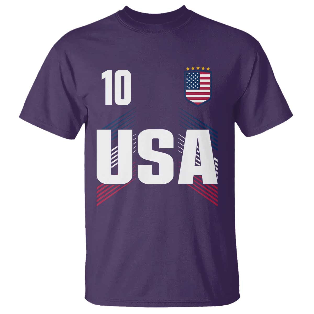 USA Soccer Sports Graphic Number 10 Jersey Style T Shirt Proud Fans Game Day Pride TS02 Purple Print Your Wear