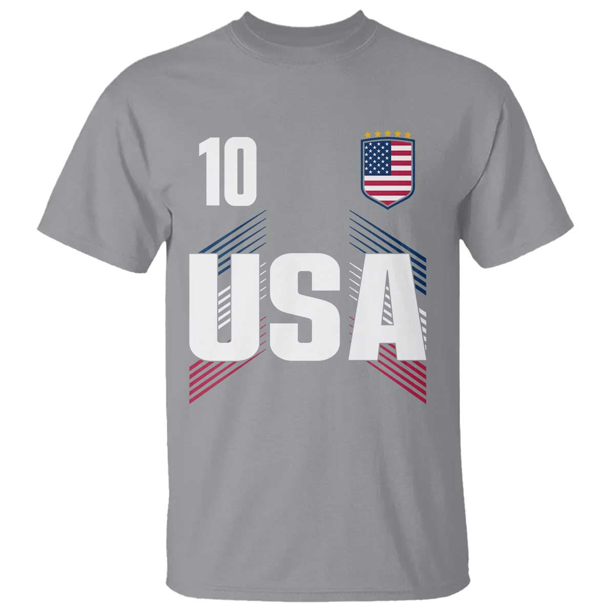 USA Soccer Sports Graphic Number 10 Jersey Style T Shirt Proud Fans Game Day Pride TS02 Sport Gray Print Your Wear