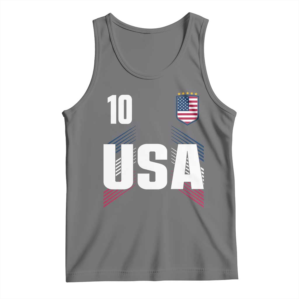 USA Soccer Sports Graphic Number 10 Jersey Style Tank Top Proud Fans Game Day Pride TS02 Black Heather Print Your Wear