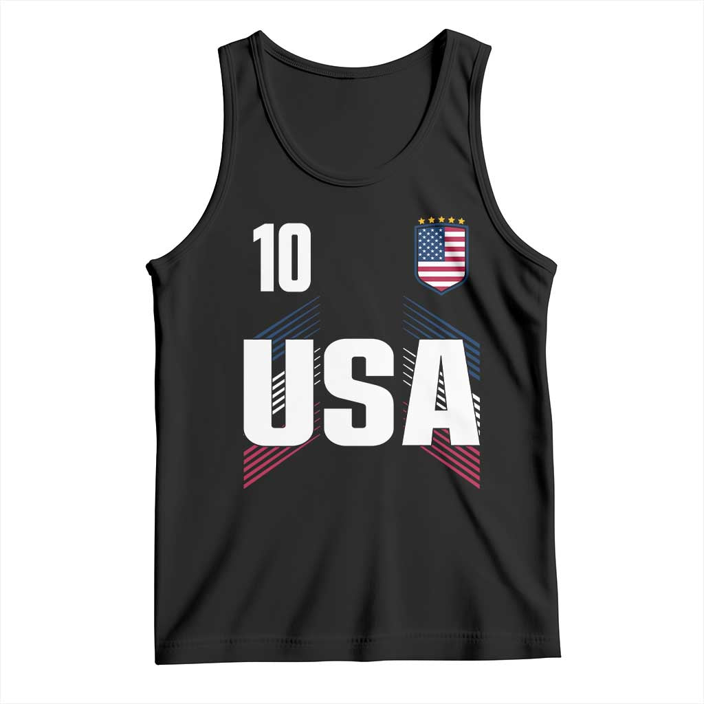 USA Soccer Sports Graphic Number 10 Jersey Style Tank Top Proud Fans Game Day Pride TS02 Black Print Your Wear