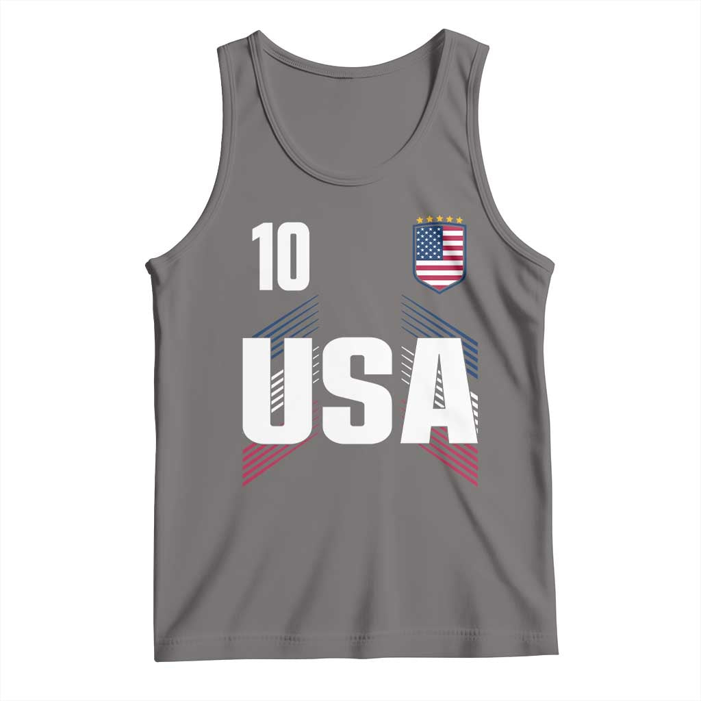 USA Soccer Sports Graphic Number 10 Jersey Style Tank Top Proud Fans Game Day Pride TS02 Deep Heather Print Your Wear