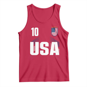 USA Soccer Sports Graphic Number 10 Jersey Style Tank Top Proud Fans Game Day Pride TS02 Red Print Your Wear