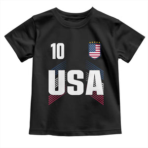 USA Soccer Sports Graphic Number 10 Jersey Style Toddler T Shirt Proud Fans Game Day Pride TS02 Black Print Your Wear