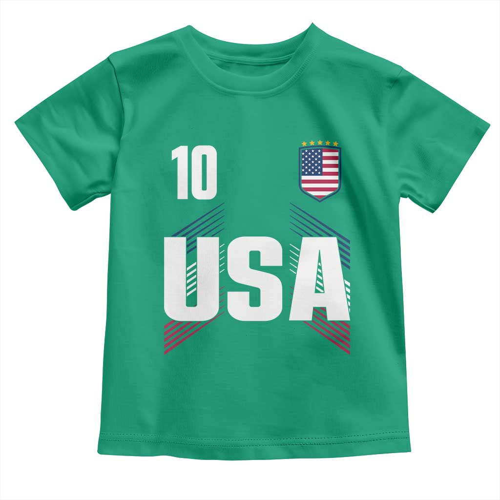 USA Soccer Sports Graphic Number 10 Jersey Style Toddler T Shirt Proud Fans Game Day Pride TS02 Irish Green Print Your Wear