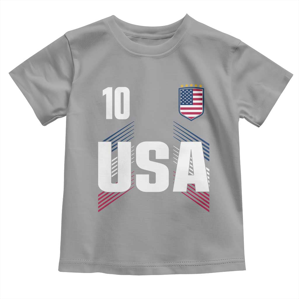 USA Soccer Sports Graphic Number 10 Jersey Style Toddler T Shirt Proud Fans Game Day Pride TS02 Sport Gray Print Your Wear
