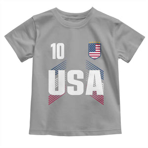 USA Soccer Sports Graphic Number 10 Jersey Style Toddler T Shirt Proud Fans Game Day Pride TS02 Sport Gray Print Your Wear