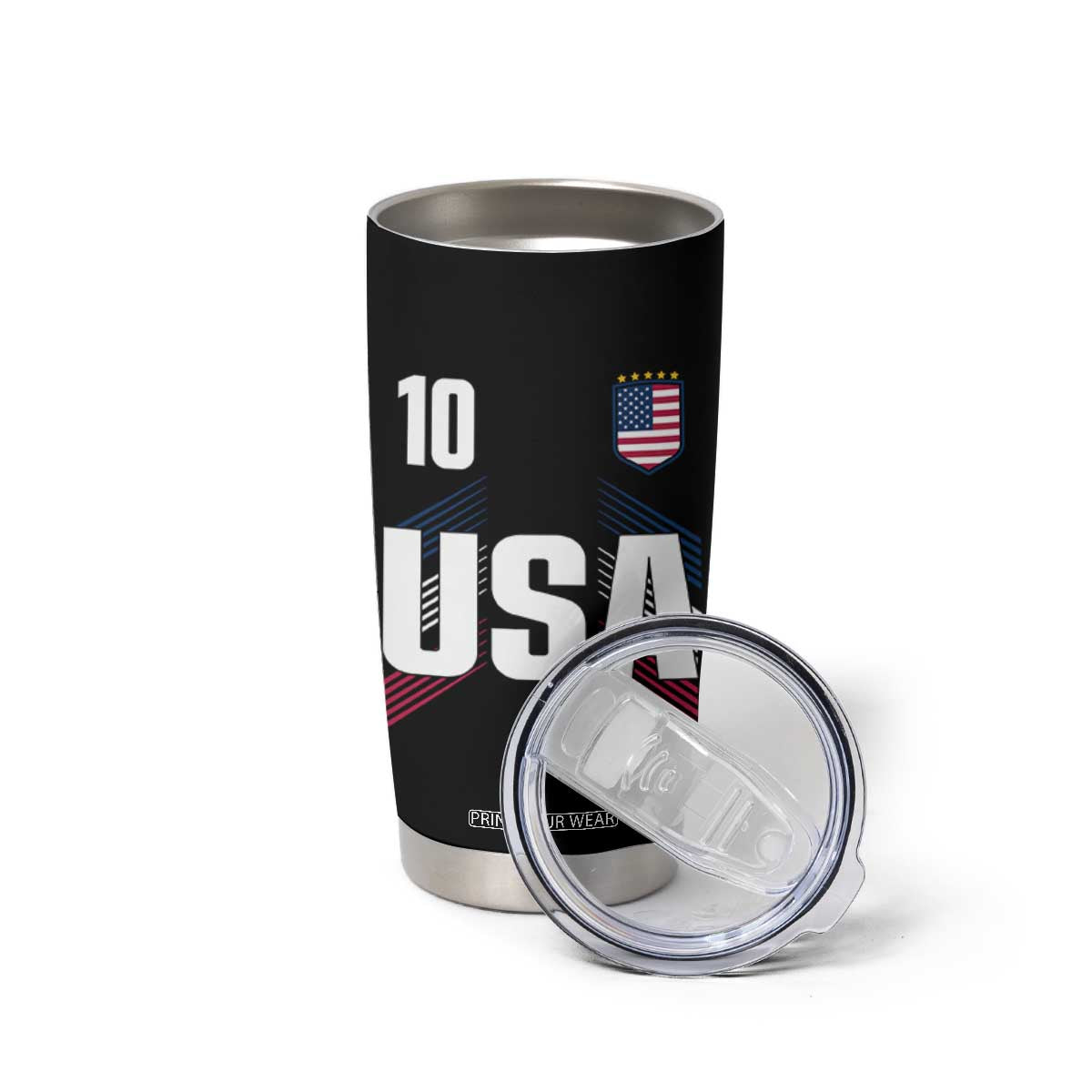USA Soccer Sports Graphic Number 10 Jersey Style Tumbler Cup Proud Fans Game Day Pride TS02 Print Your Wear