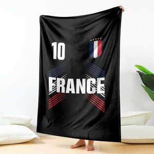 France Soccer Sports Graphic Number 10 Jersey Style Throw Blanket Proud French Football Fans Game Day Pride TS02 Print Your Wear