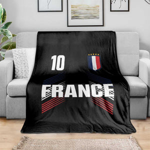 France Soccer Sports Graphic Number 10 Jersey Style Throw Blanket Proud French Football Fans Game Day Pride TS02 Print Your Wear