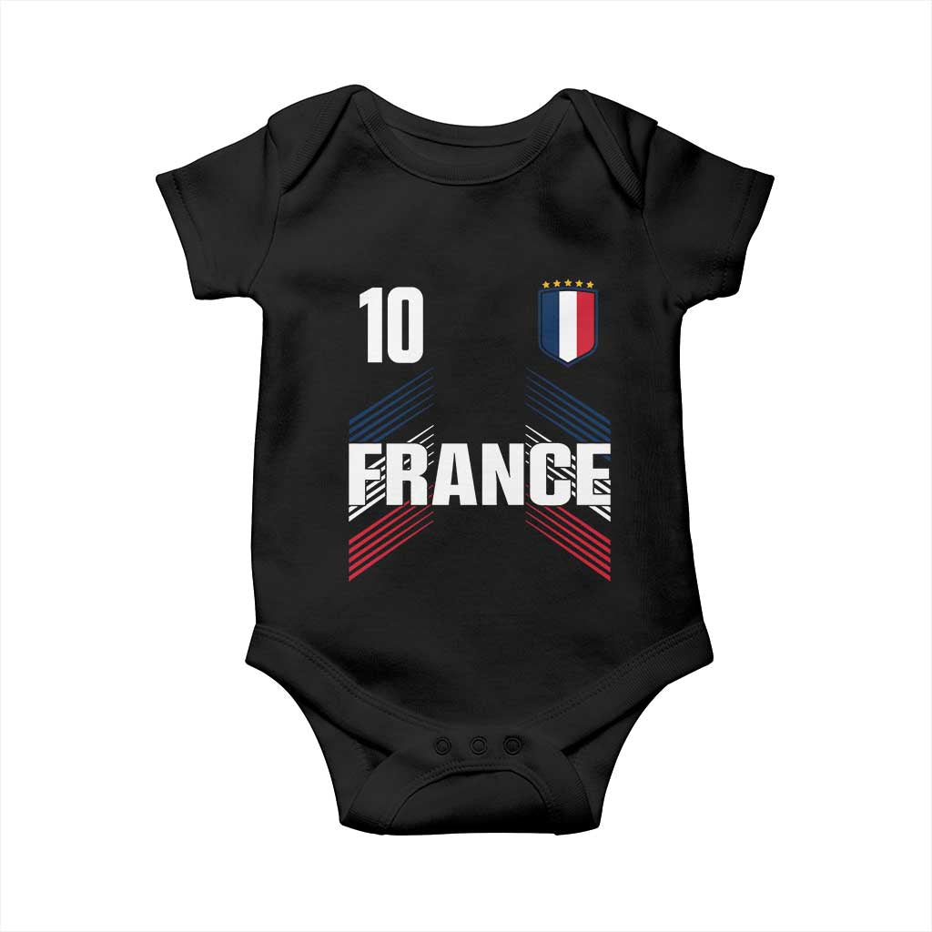 France Soccer Sports Graphic Number 10 Jersey Style Baby Onesie Proud French Football Fans Game Day Pride TS02 Black Print Your Wear