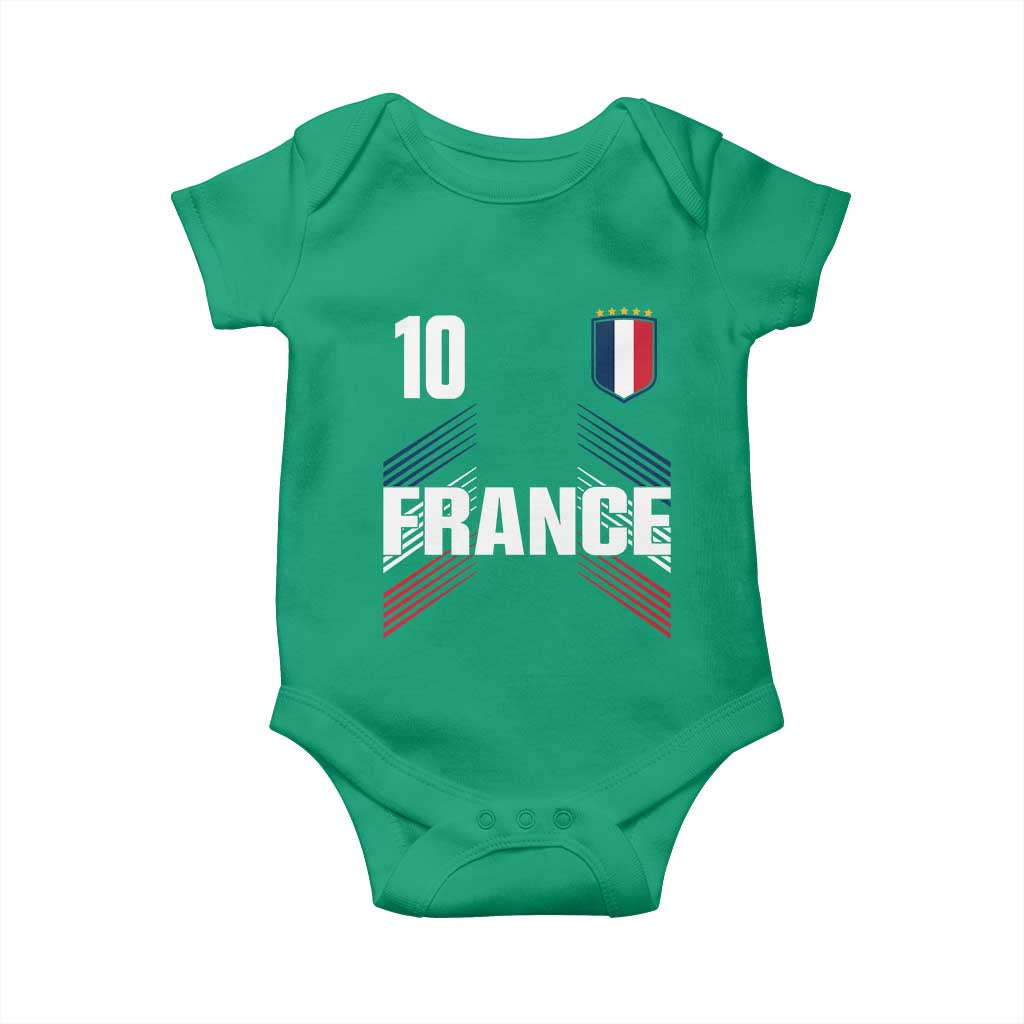 France Soccer Sports Graphic Number 10 Jersey Style Baby Onesie Proud French Football Fans Game Day Pride TS02 Irish Green Print Your Wear