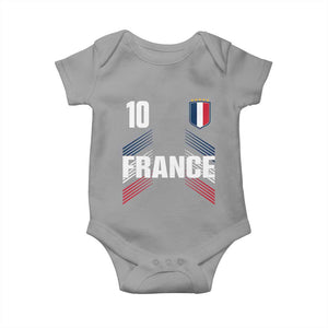 France Soccer Sports Graphic Number 10 Jersey Style Baby Onesie Proud French Football Fans Game Day Pride TS02 Sport Gray Print Your Wear