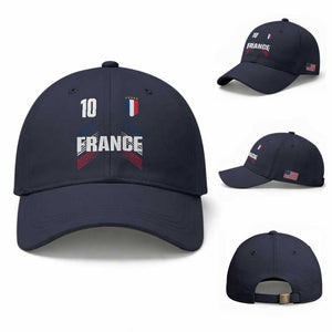 France Soccer Sports Graphic Number 10 Jersey Style Baseball Cap Proud French Football Fans Game Day Pride TS02 Baseball Cap Universal Fit Navy Print Your Wear