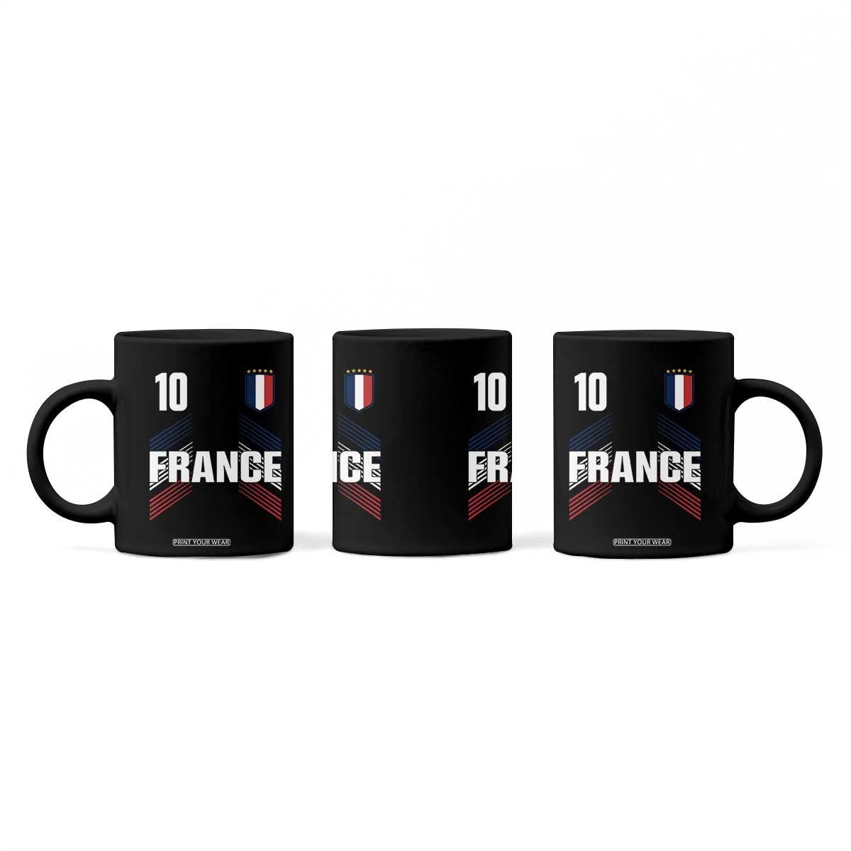 France Soccer Sports Graphic Number 10 Jersey Style Coffee Mug Proud French Football Fans Game Day Pride TS02 Print Your Wear