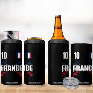 France Soccer Sports Graphic Number 10 Jersey Style 4 in 1 Can Cooler Tumbler Proud French Football Fans Game Day Pride TS02 Print Your Wear