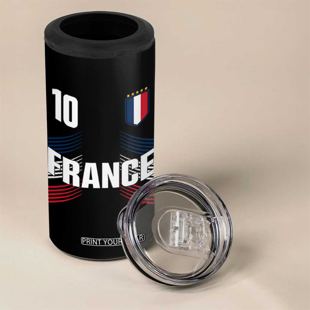 France Soccer Sports Graphic Number 10 Jersey Style 4 in 1 Can Cooler Tumbler Proud French Football Fans Game Day Pride TS02 Print Your Wear