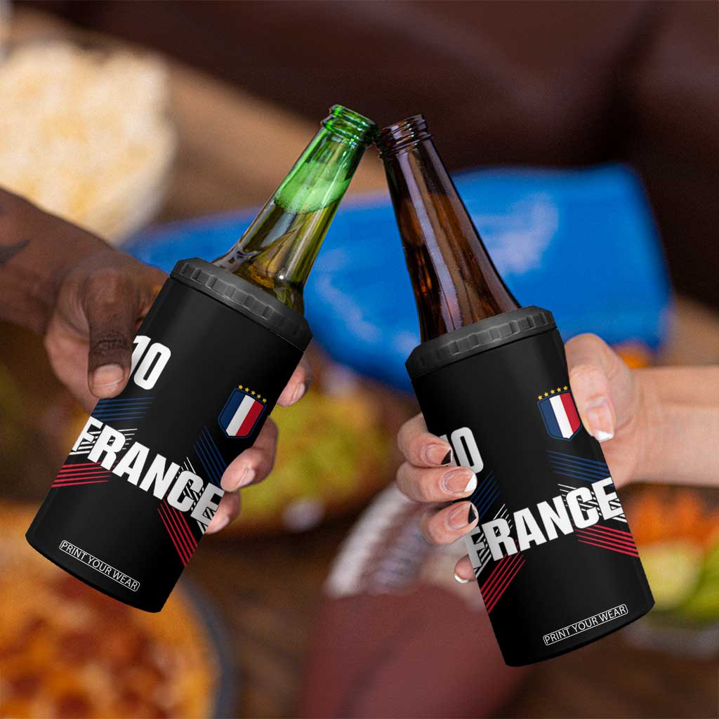 France Soccer Sports Graphic Number 10 Jersey Style 4 in 1 Can Cooler Tumbler Proud French Football Fans Game Day Pride TS02 Print Your Wear