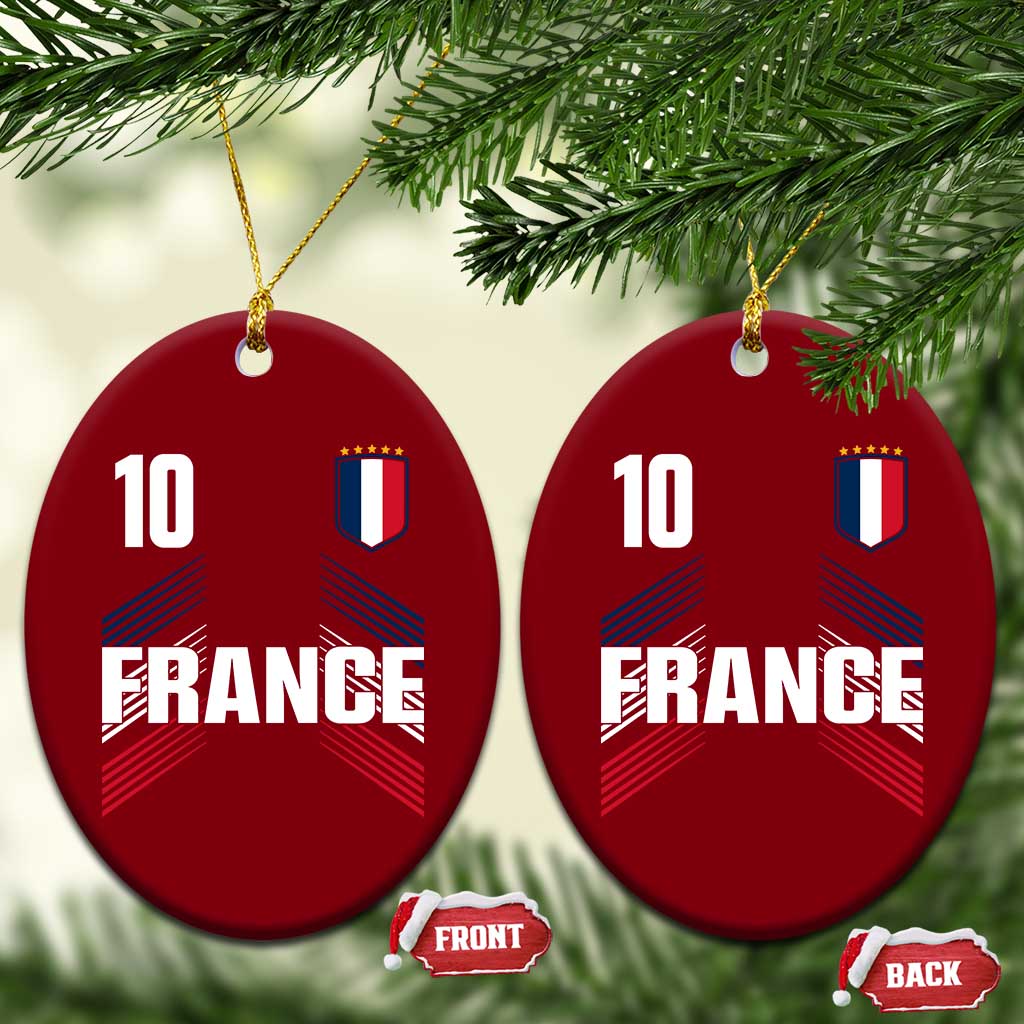 France Soccer Sports Graphic Number 10 Jersey Style Ceramic Ornament Proud French Football Fans Game Day Pride TS02 Print Your Wear