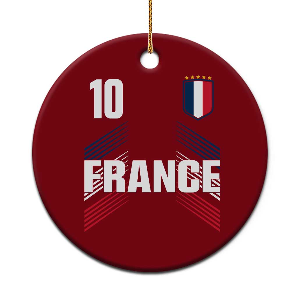 France Soccer Sports Graphic Number 10 Jersey Style Ceramic Ornament Proud French Football Fans Game Day Pride TS02 1pc Red Print Your Wear