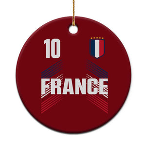 France Soccer Sports Graphic Number 10 Jersey Style Ceramic Ornament Proud French Football Fans Game Day Pride TS02 1pc Red Print Your Wear