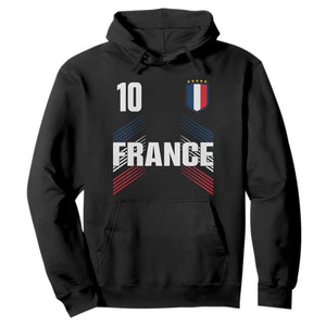 France Soccer Sports Graphic Number 10 Jersey Style Hoodie Proud French Football Fans Game Day Pride TS02 Black Print Your Wear