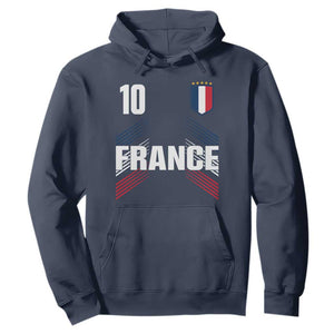 France Soccer Sports Graphic Number 10 Jersey Style Hoodie Proud French Football Fans Game Day Pride TS02 Navy Print Your Wear