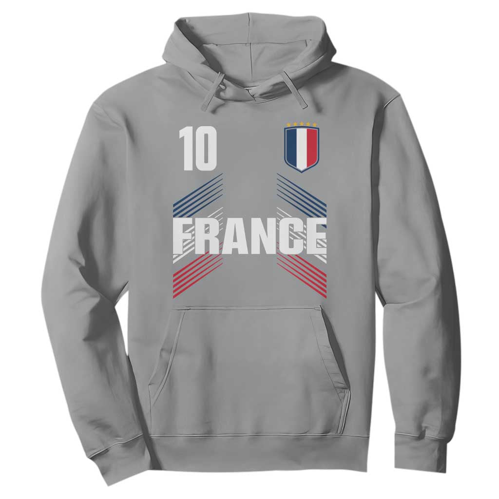 France Soccer Sports Graphic Number 10 Jersey Style Hoodie Proud French Football Fans Game Day Pride TS02 Sport Gray Print Your Wear