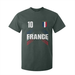 France Soccer Sports Graphic Number 10 Jersey Style T Shirt For Kid Proud French Football Fans Game Day Pride TS02 Dark Forest Green Print Your Wear