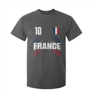 France Soccer Sports Graphic Number 10 Jersey Style T Shirt For Kid Proud French Football Fans Game Day Pride TS02 Dark Heather Print Your Wear
