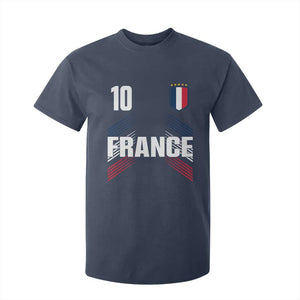 France Soccer Sports Graphic Number 10 Jersey Style T Shirt For Kid Proud French Football Fans Game Day Pride TS02 Navy Print Your Wear