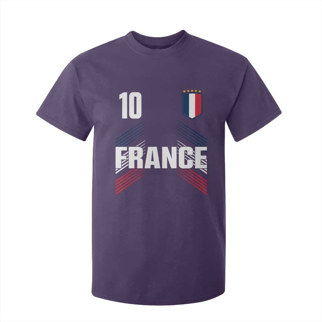France Soccer Sports Graphic Number 10 Jersey Style T Shirt For Kid Proud French Football Fans Game Day Pride TS02 Purple Print Your Wear