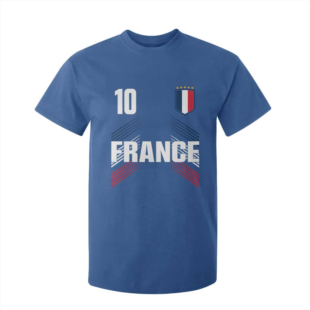 France Soccer Sports Graphic Number 10 Jersey Style T Shirt For Kid Proud French Football Fans Game Day Pride TS02 Royal Blue Print Your Wear