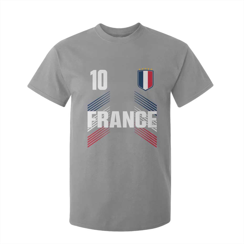 France Soccer Sports Graphic Number 10 Jersey Style T Shirt For Kid Proud French Football Fans Game Day Pride TS02 Sport Gray Print Your Wear